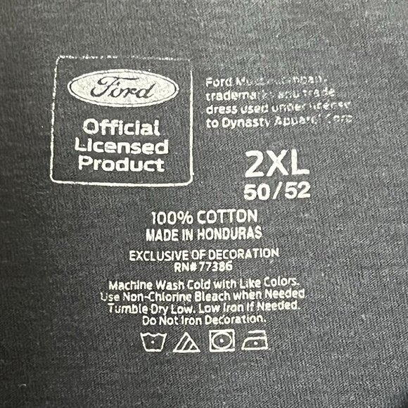 Mustang Ford Mens size XXL 50/52 Officially Licensed T Shirt Short Sleeve Black - Picture 9 of 9